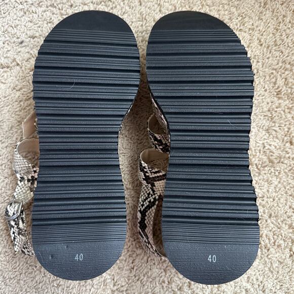 NWOT Free People Platform Sandals Snakeskin Size 40 - Picture 7 of 9